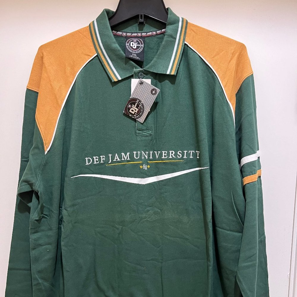 Def Jam University Vintage Green Color Polo Shirt, Size: XXL - NEW With TAG